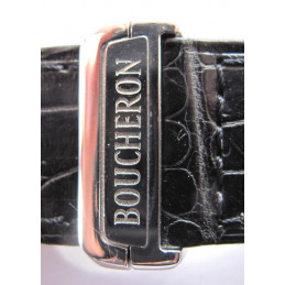 Bracelet croco noir BOUCHERON avec boucle déployante 24mm