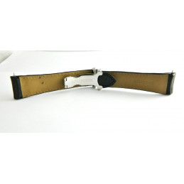 Bracelet croco noir BOUCHERON avec boucle déployante 24mm