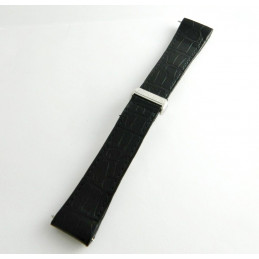 Bracelet croco noir BOUCHERON avec boucle déployante 24mm