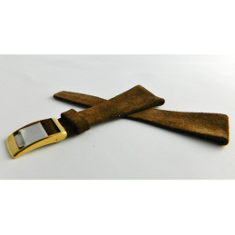 Bracelet cuir retourné marron HAMILTON 26mm avec boucle doré