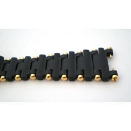 bracelet HEUER noir/doré 16mm