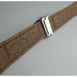 bracelet avec boucle déployante BOUCHERON croco marron 19mm