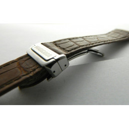 bracelet avec boucle déployante BOUCHERON croco marron 19mm