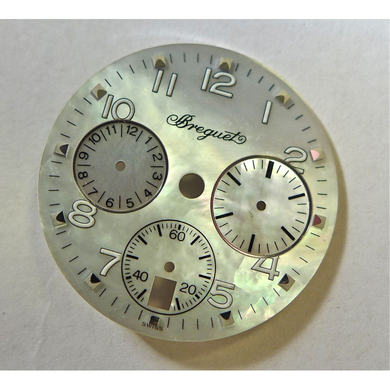 Cadran Breguet Type 20 chrono date femme nacré