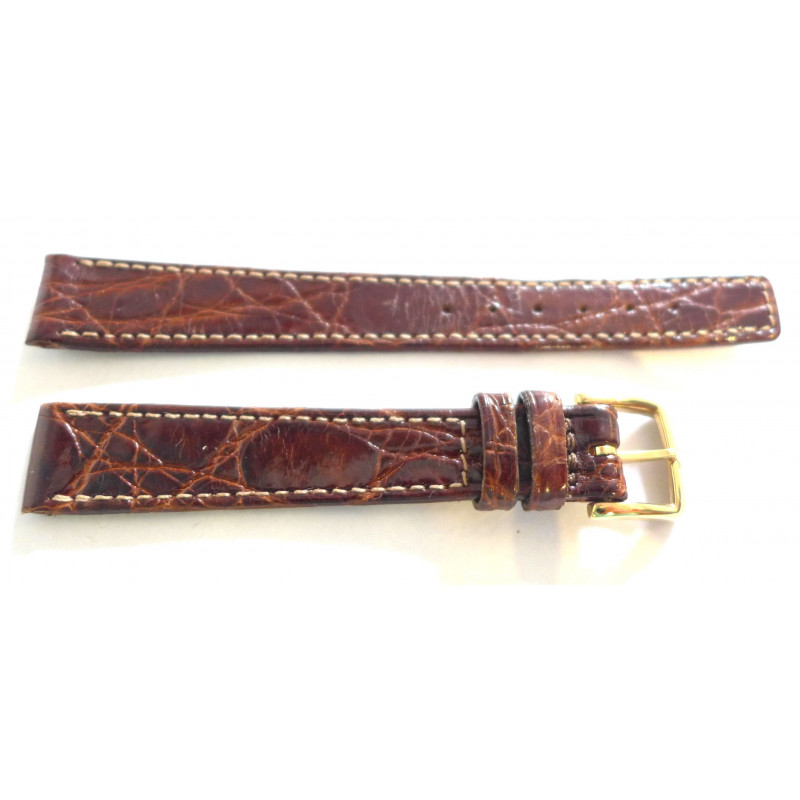 OMEGA croco strap with gold buckle 14mm