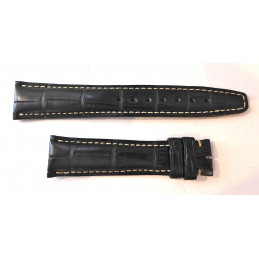 Bracelet croco noir IWC A12707 - 19/16 mm 