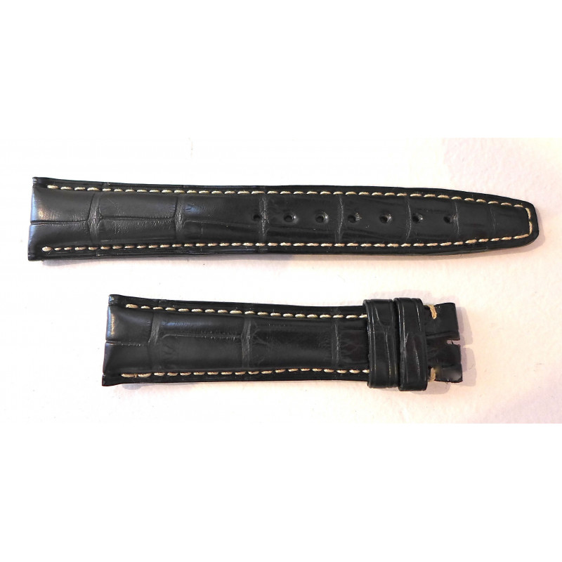 Bracelet croco noir IWC A12707 - 19/16 mm 