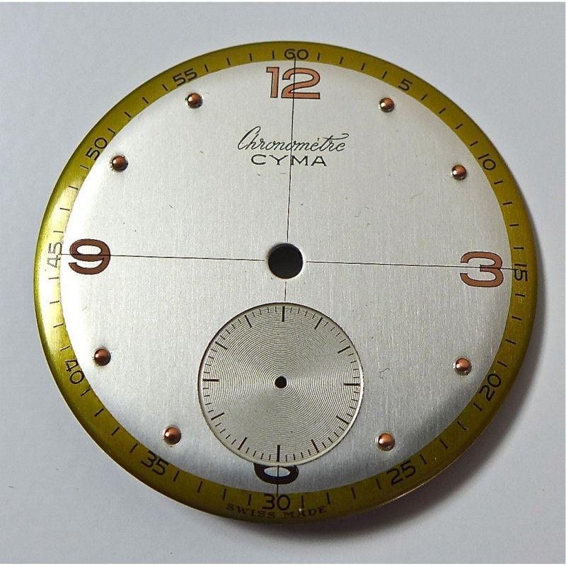 Cadran Chronometre Cyma diametre 30.25 mm