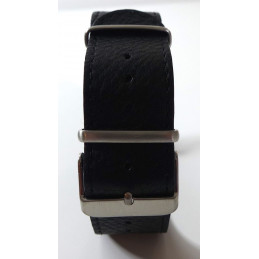 NATO Bracelet cuir noir  22  mm