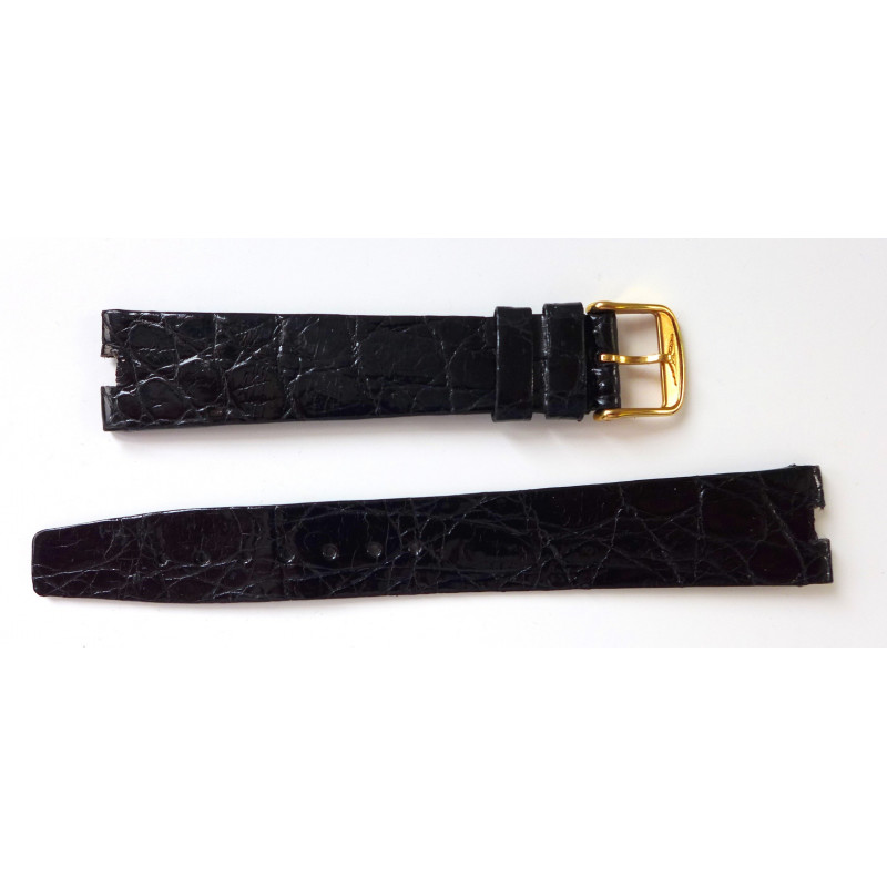 Longines, croco strap with gold plated buckle