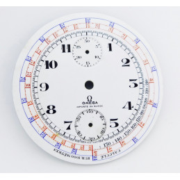 Cadran Omega chronographe gousset porcelaine