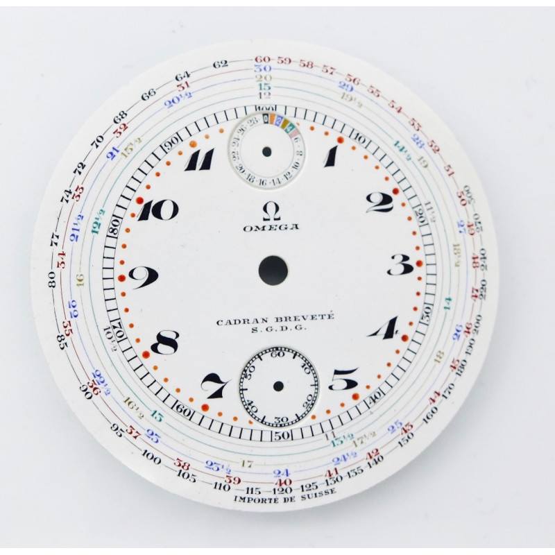 Omega chronograph porcelain pocket watch dial