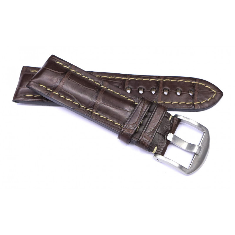 Bracelet croco 24 mm avec boucle acier