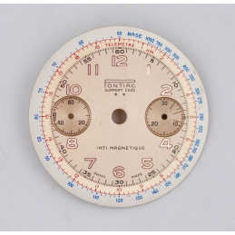 Cadran de chronographe Landeron 48, noir, 2 compteurs