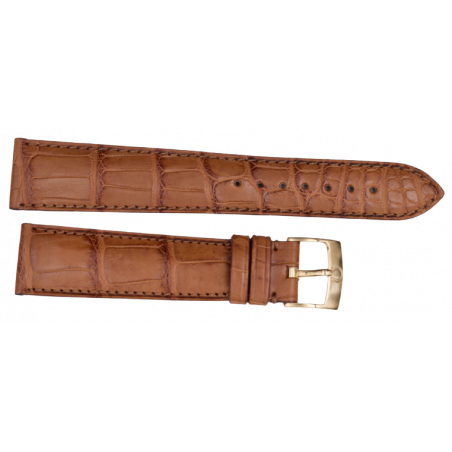 OMEGA crocodile strap 19 mm with gold plated buckle