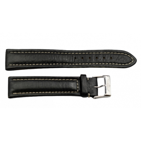 Breitling leather strap 20/18 mm with steel buckle