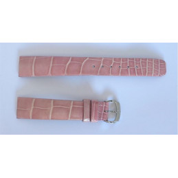 Bracelet Baume & Mercier croco rose avec boucle acier - 16 mm