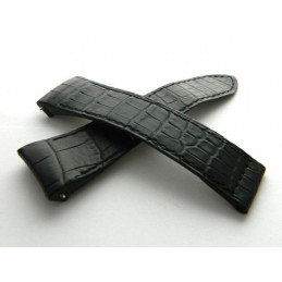 bracelet BOUCHERON croco noir petites écailles 24mm