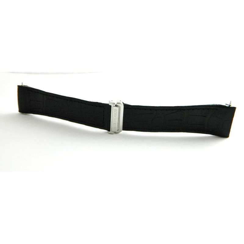 Bracelet croco noir BOUCHERON avec boucle déployante 24mm