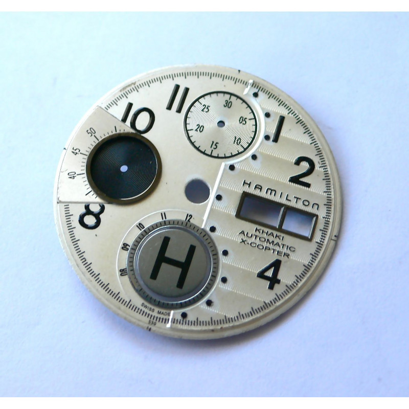 Cadran blanc HAMILTON pour chronographe valjoux 7750 - diamètre: 30,19mm
