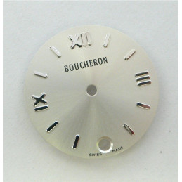 cadran Boucheron SOLIS argenté rond avec dateur - 23mm