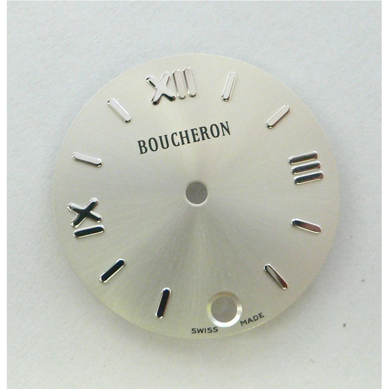 cadran Boucheron SOLIS argenté rond avec dateur - 23mm