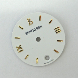 cadran Boucheron SOLIS blanc rond avec dateur - 20mm