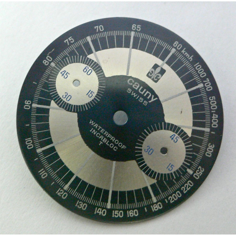 Cadran de chronographe CAUNY pour valjoux 7733 - diamètre 30 mm