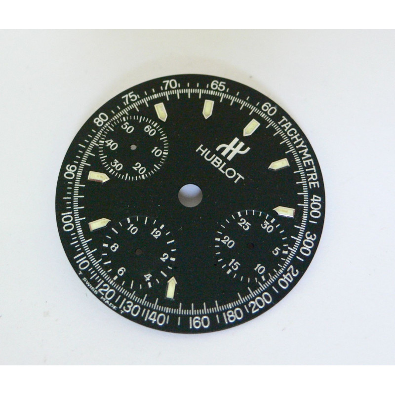 Cadran de chronographe HUBLOT (manque 1 index) - diametre: 28,50mm